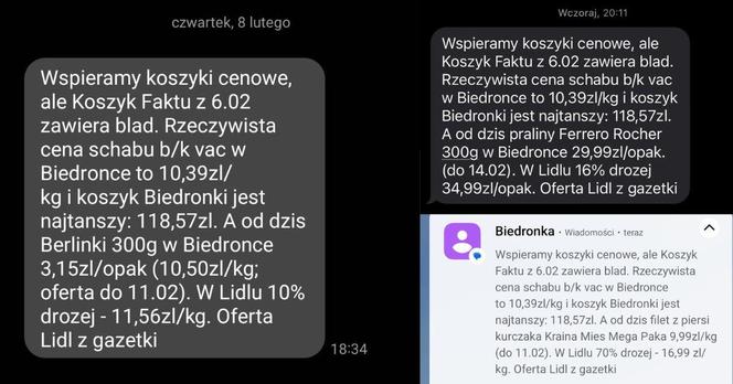 Biedronka zalewa Polaków kolejnymi SMS-ami. Tym razem uderzyła nie tylko w Lidla