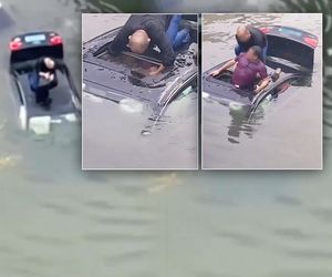 Bohater uratował mężczyznę z tonącego auta! Wideo trafiło do sieci