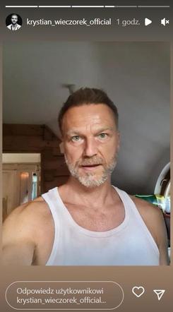 Krystian Wieczorek na planie serialu