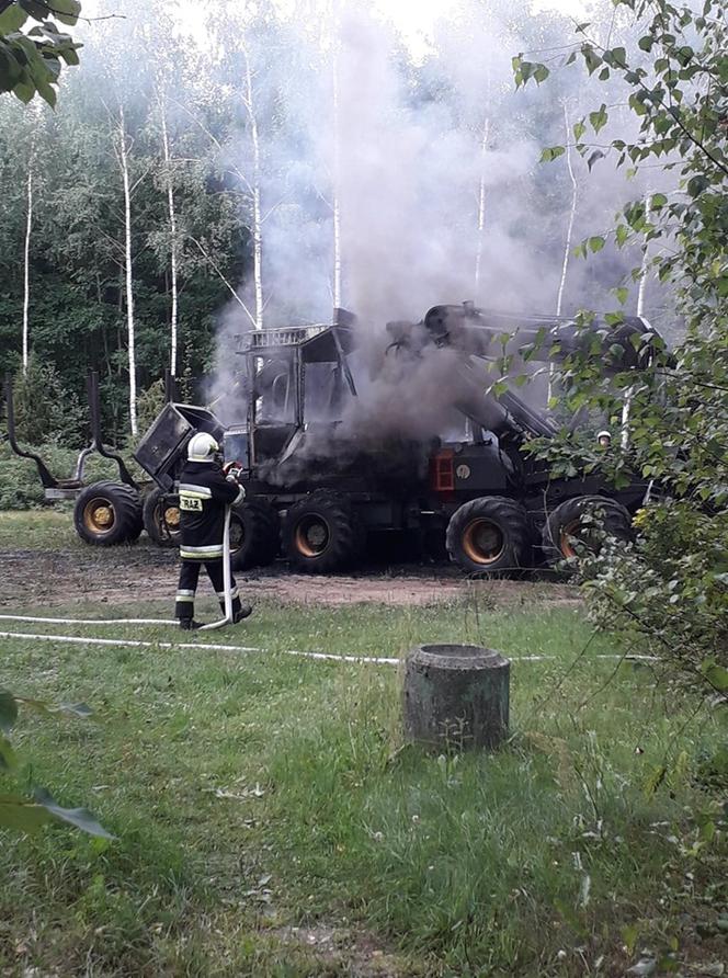 Pożar maszyn do wycinki drzew