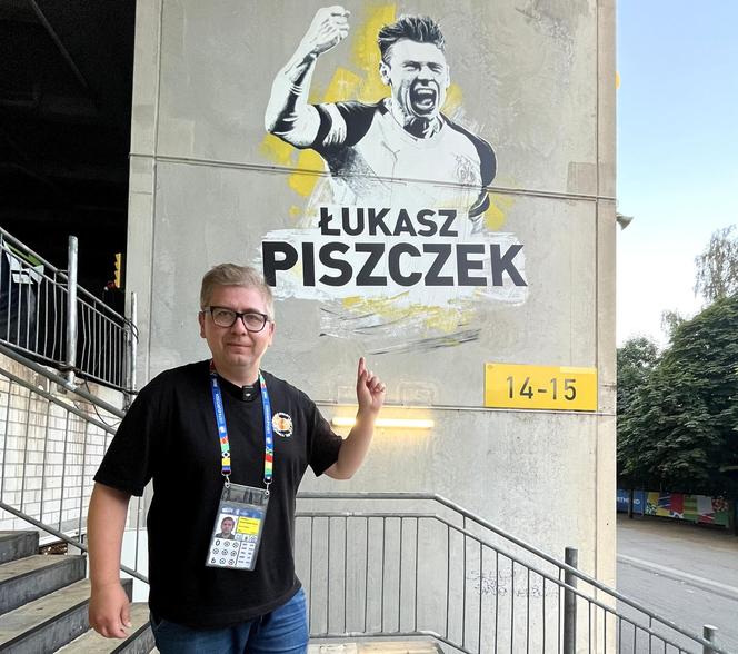 Mural Łukasza Piszczka na stadionie w Dortmundzie