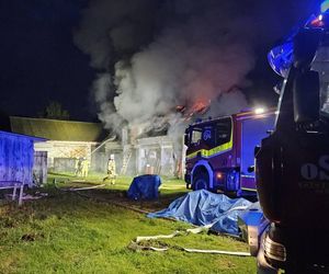Pożar budynku gospodarczego, Rudzienko, gmina Dobre, powiat Miński