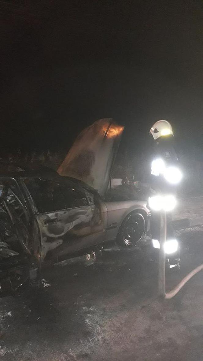 Pożar BMW w Krynkach
