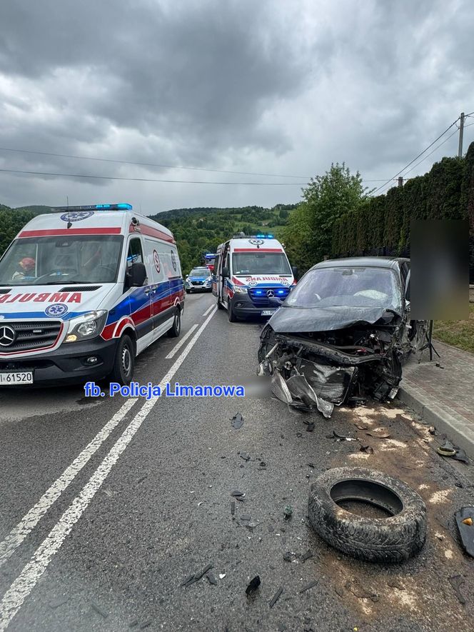 Wypadek w Laskowej w Małopolsce