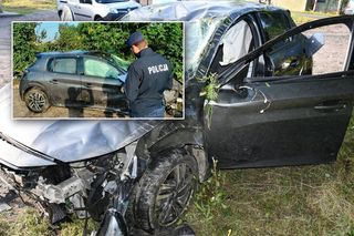 Peugeot dachował, kierująca ukryła się w zaroślach. Miała ponad 2 promile alkoholu!