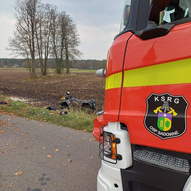 W powiecie Węgrowskim zderzyły się dwa quady. Po rannego kierowcę przyleciał helikopter LPR
