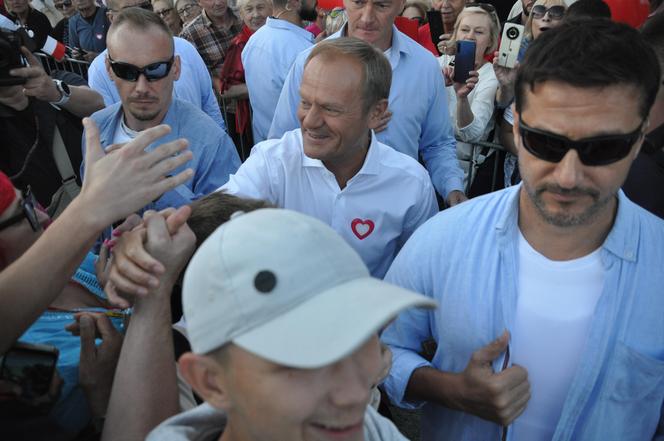 Donald Tusk, lider Platformy Obywatelskiej w Skarżysku-Kamiennej (Świętokrzyskie)