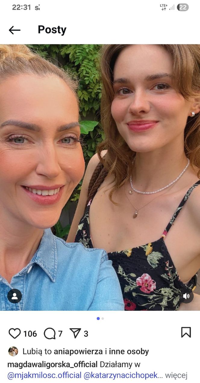 M jak miłość nowy sezon. Franka (Dominika Kachlik), Viola (Magdalena Waligórska) na planie