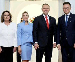 Marta Nawrocka cała na niebiesko zachwyciła w Sejmie  