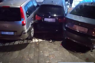 Pijany kierowca staranował i uszkodził pięć samochodów
