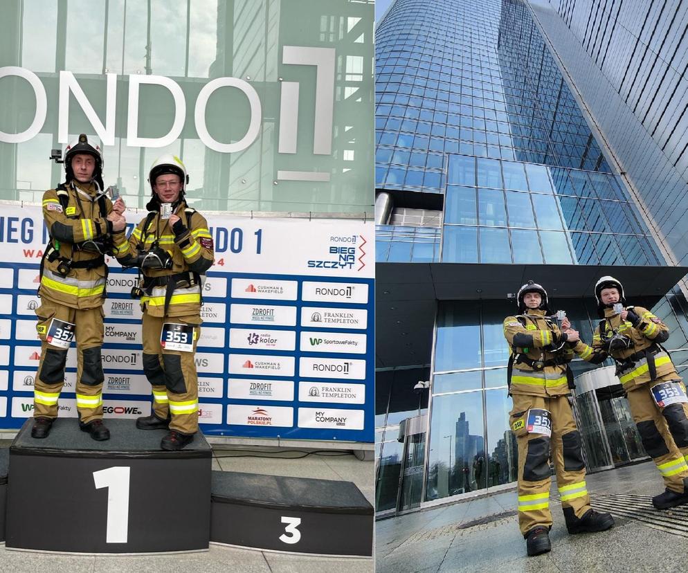 Strażacy z Osin zdobyli kolejny szczyt. Tym razem na celowniku budynek Rondo 1 w Warszawie