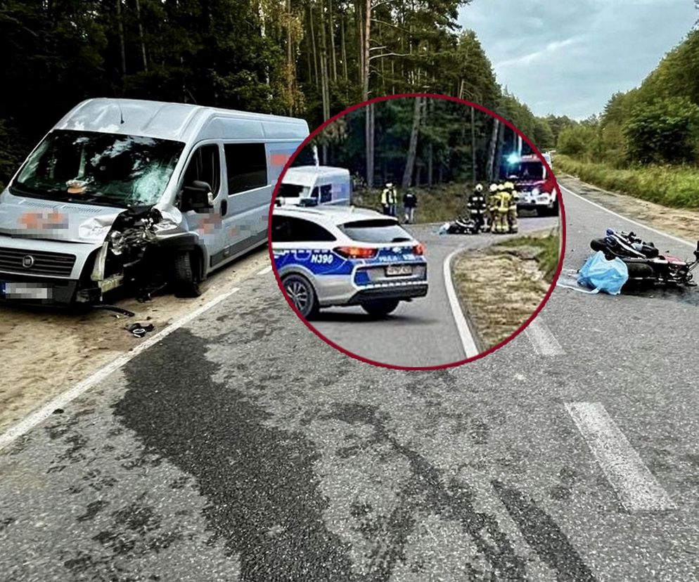 Czołowe zderzenie motocyklistki z osobówką. 43-latka nie miała szans