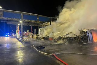 Pożar ciężarówki na autostradzie A2