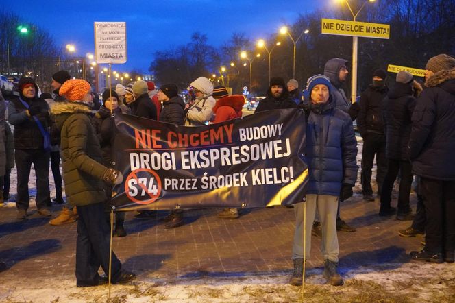 Protest kielczan przeciw budowie S74