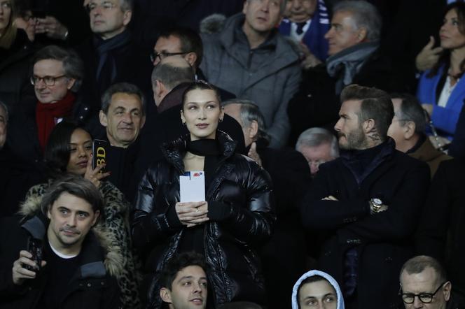 David Beckham i Bella Hadid na meczu