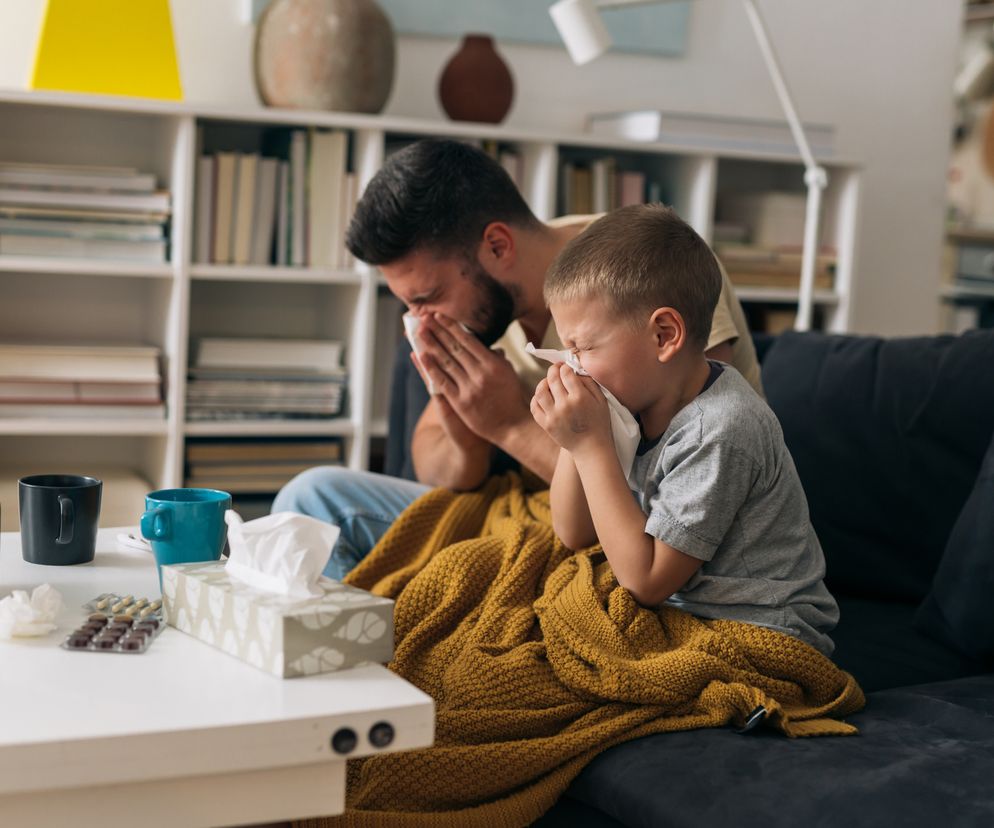 Ojciec i syn mają katar