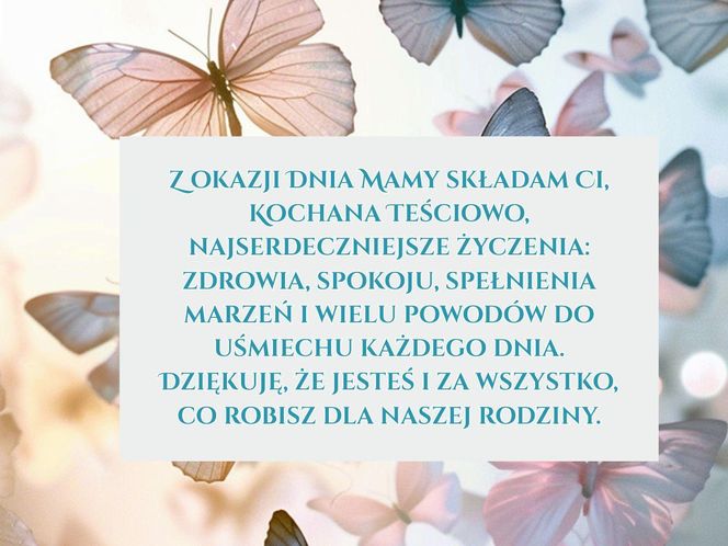 Życzenia dla teściowej na Dzień Mamy