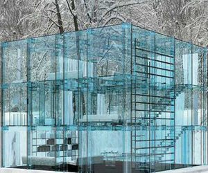 Szklany dom - Glass house. Projekt: Carlo Santambrogio, Ennio Arosio. Fot. www.santambrogiomilano.it