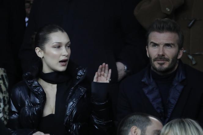 David Beckham i Bella Hadid na meczu