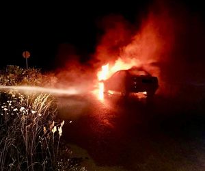Zwęglone zwłoki w audi 