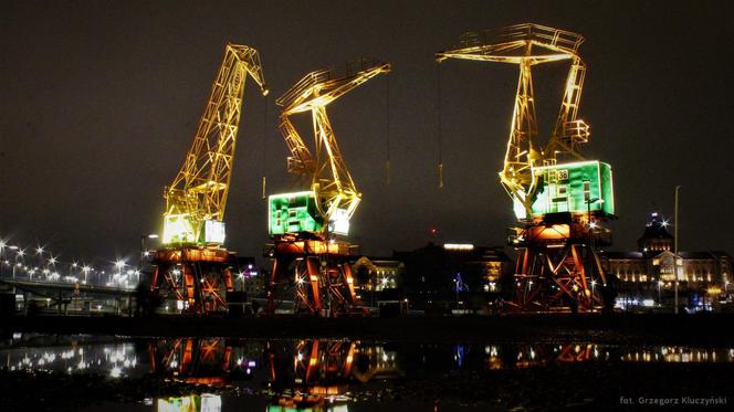 Iluminacja szczecińskich dźwigozaurów