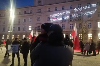 Marsz Pamięci Żołneirzy Wyklętych w Lublinie. Wcześniej odbył się laserowy pokaz
