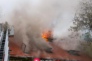 Ogromny pożar w Krakowie. Są utrudnienia w ruchu, a z ogniem walczy kilkudziesięciu strażaków [ZDJĘCIA]