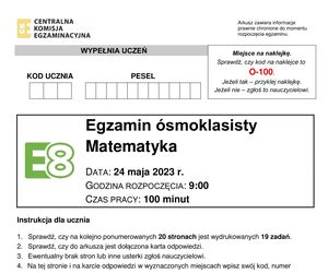 Egzamin ósmoklasisty 2025 matematyka - ARKUSZ CKE, ODPOWIEDZI, ZADANIA, DO POBRANIA [14.05.2025]	