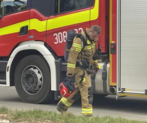 Kłęby dymu nad Pragą-Południe. Pożar na budowie