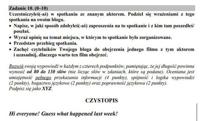E-maile i listy na maturze z języka angielskiego. Poziom podstawowy. Przykładowe zadania