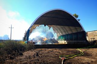 Pożar pod Krosnem Odrzańskim w Lubuskiem