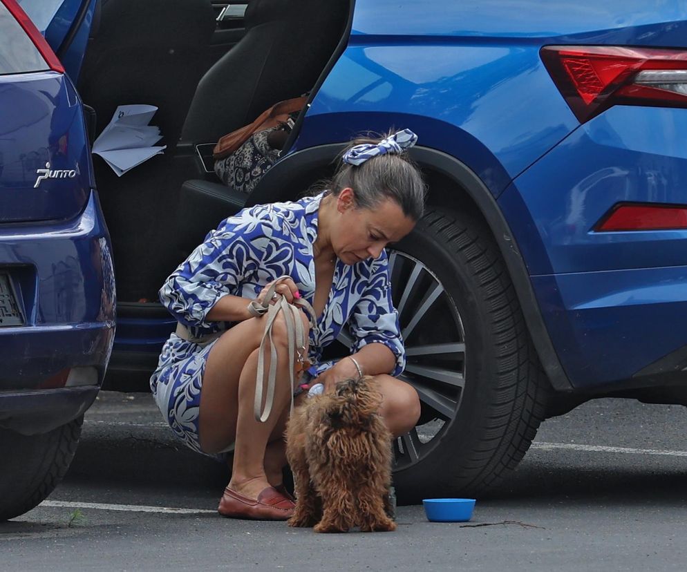 Anna Mucha nawadnia psa