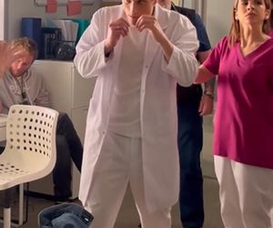 	M jak miłość nowy sezon. Olek (Maurycy Popiel), Aneta (Ilona Janyst) na planie