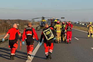 Groźny wypadek dwóch ciężarówek na S7