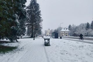 Zima w kwietniowym Zamościu. Sypnęło śniegiem