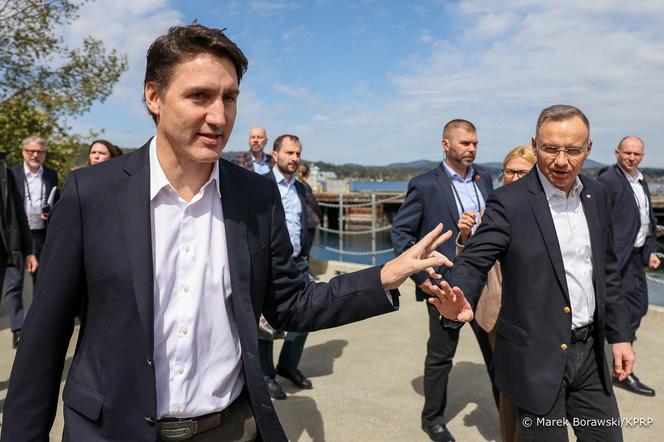 Prezydent RP Andrzej Duda i premier Kanady Justin Trudeau. Spotkanie z Premierem Kanady w bazie marynarki wojennej Canadian Forces Base Esquimalt