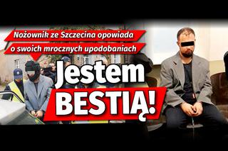 Nożownik ze Szczecina o sobie: Jestem bestią [WIDEO]