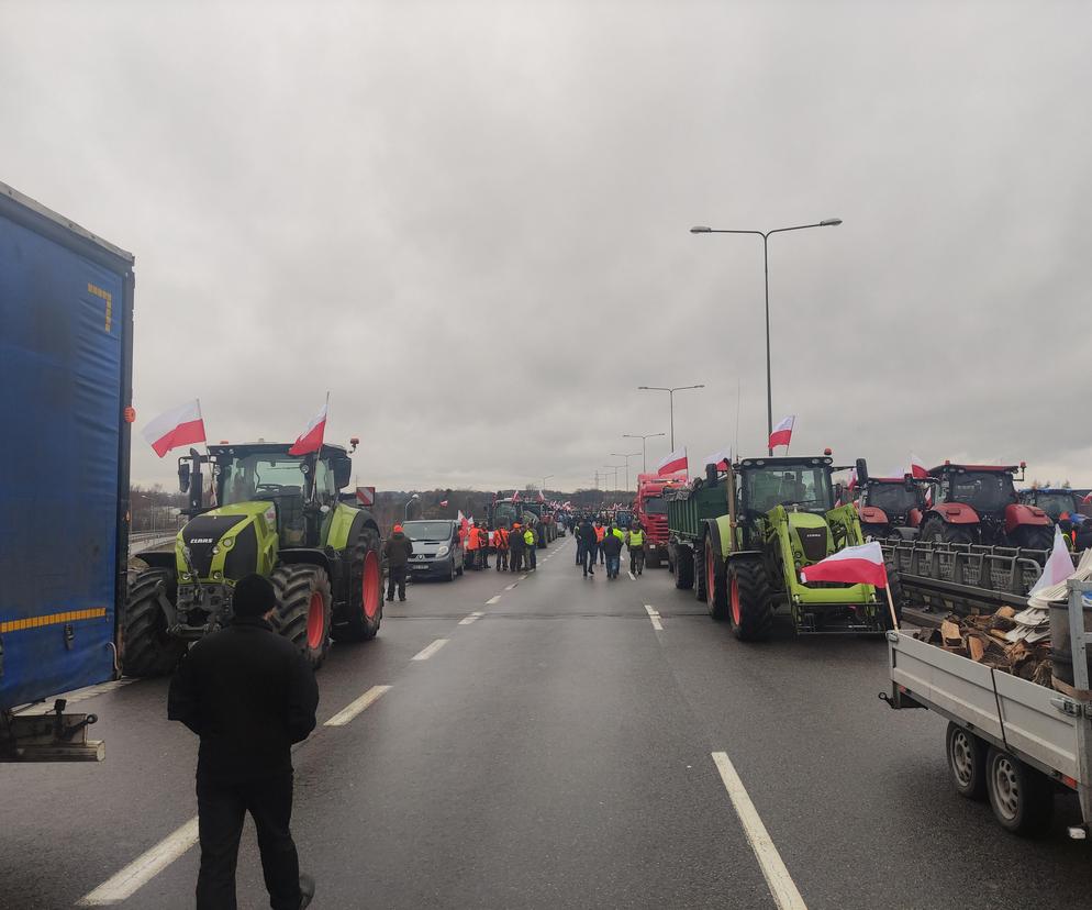 Protest rolników w Elblągu na S7