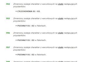 CZĘŚĆ 1      Zmiany obowiązujące w dniach 23-27.10.2017 r. oraz 2.11.2017 r. (poniedziałek-piątek oraz czwartek)