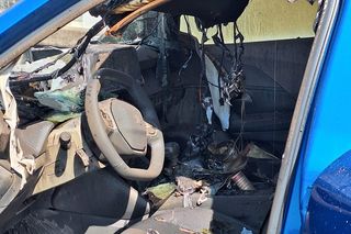 Pożar osobówki na A1