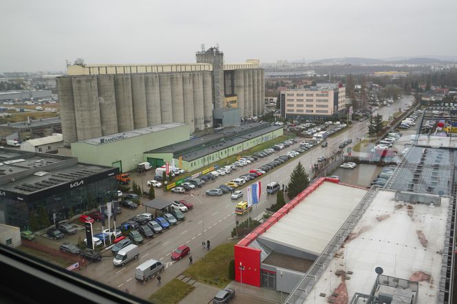 Widok na Targi Kielce i okolice z wieży Sigma