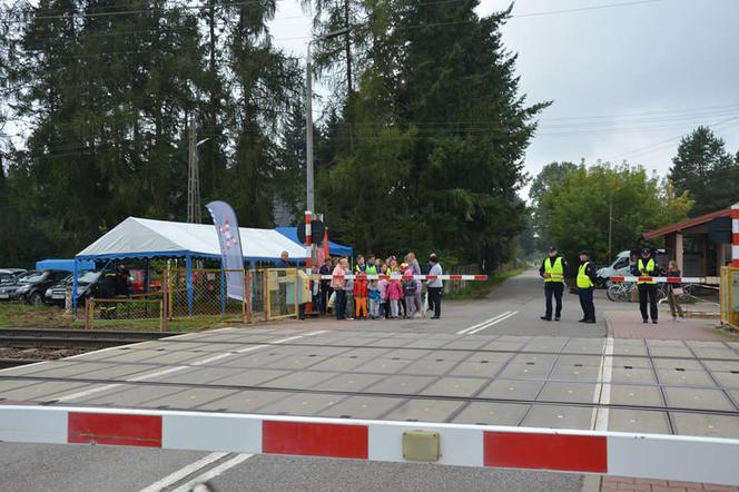 Akcja profilaktyczna "Bezpieczny przejazd" w Koszewnicy w gminie Kotuń w 2021 roku