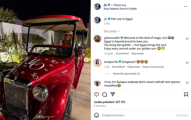 Wypoczywa w Egipcie po szaleństwach w Polsce! J. Lo wije się na hamaku