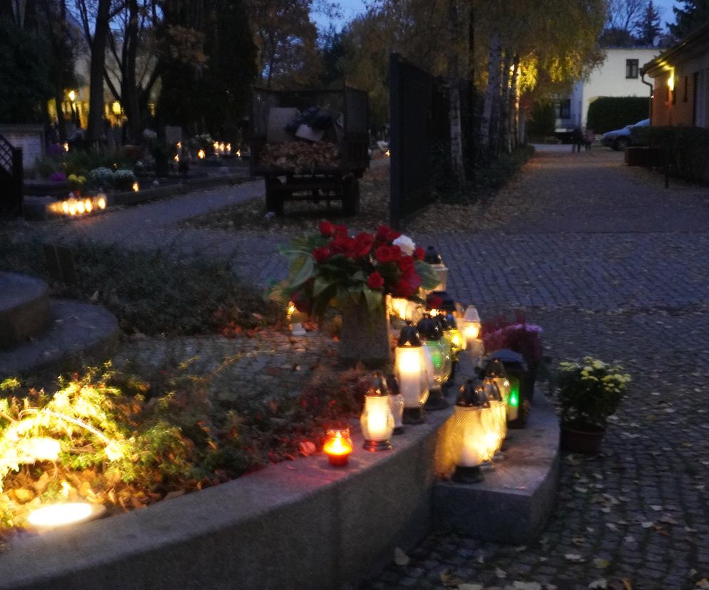 Cmentarz Jeżycki nocą. Wyjątkowe zdjęcia oświetlonej zniczami nekropolii