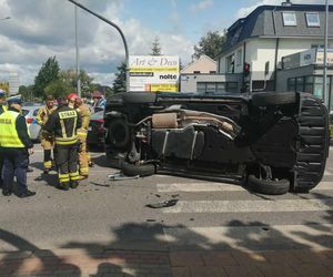 Zderzenie dwóch aut na Sokołowskiej w Siedlcach