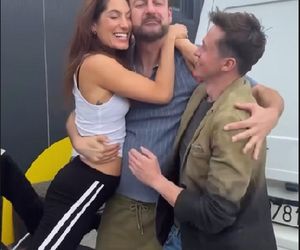 Barwy szczęścia. Celina (Orina Krajewska), Radomir (Łukasz Wójcik), Błażej (Piotr Ligienza)