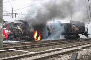 Pożar wagonów pociągów w Białymstoku 