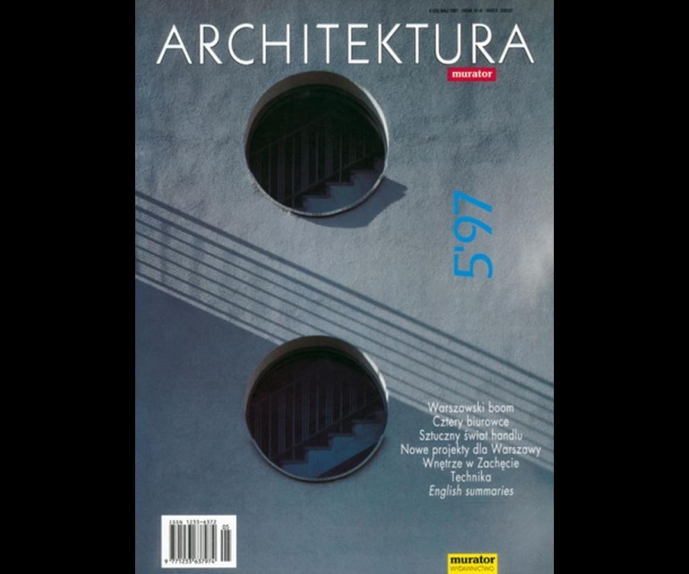 Okładka Miesięcznik Architektura 05/1997