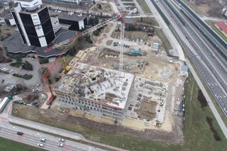 Budowa wieżowców Sky Trust przy Solidarności w Kielcach - luty, marzec 2024