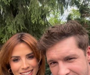 M jak miłość nowy sezon. Kama (Michalina Sosna), Marcin (Mikołaj Roznerski) na planie